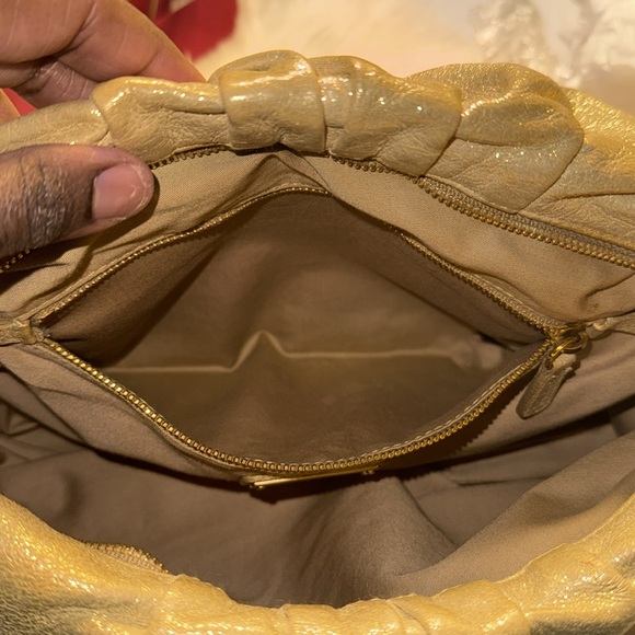 Miu Miu Clutch Bag Pouch Multi Case Leather in Gold EUC - Picture 13 of 13